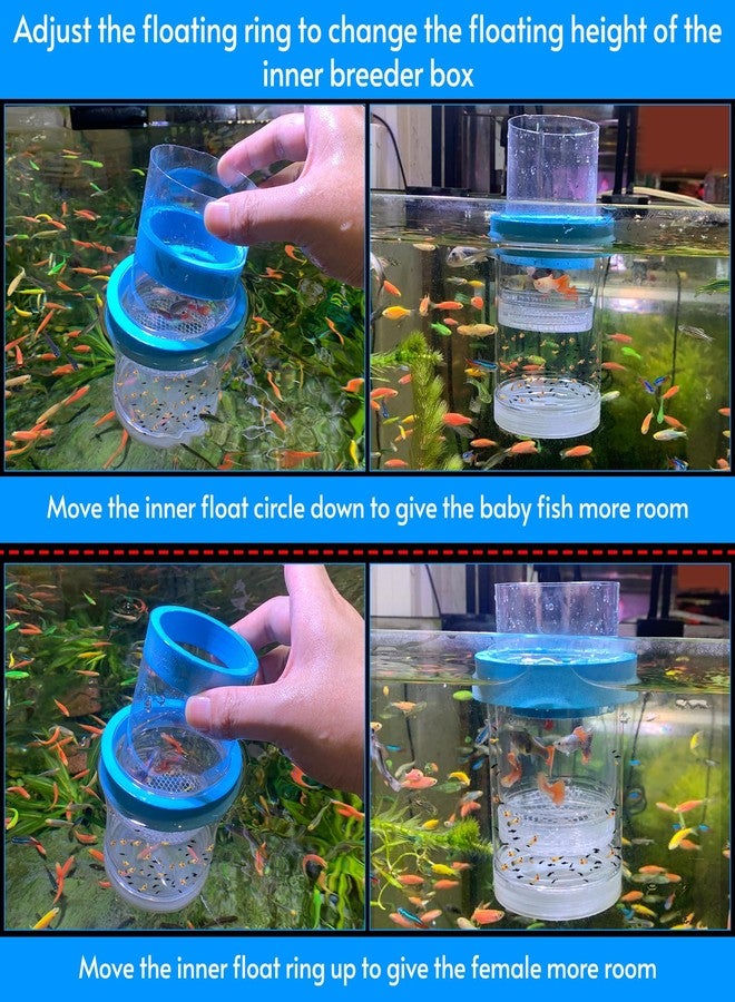NestBasics Fish Breeder Box for Fishes Tank Isolation Aquarium Separator Hatchery Incubator for Guppy Baby Betta Saltwater Clownfish Coral Aggressive or Injured Fish (Large Two-Piece Set) - Image 4